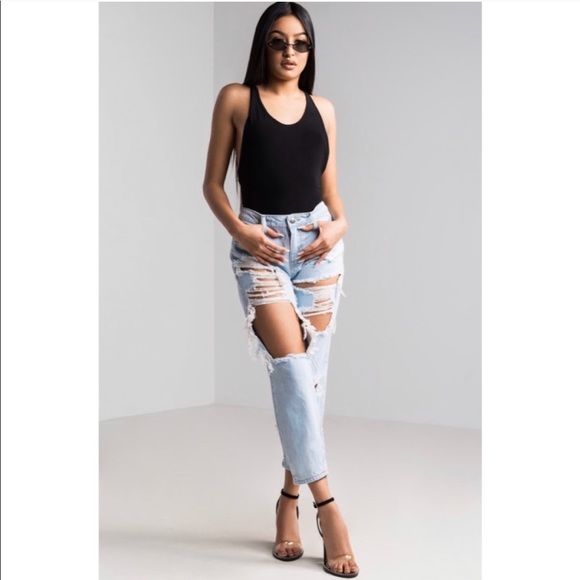 Light Distressed Crop Boyfriend Jeans - Picture 2 of 5